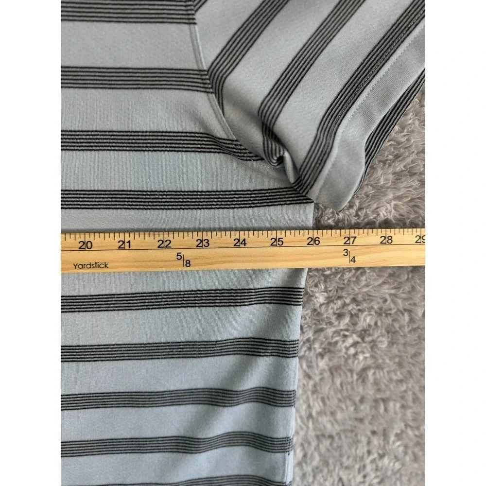 The North Face Mens XXL FlashDry Striped Polo Shirt Blue Grey Short Sleeve
